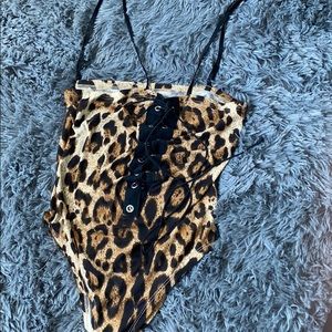 leopard print body suit